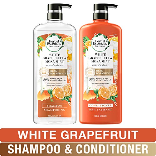 Herbal Essences, Volume Shampoo & Conditioner Kit with Natural Source Ingredients, For Fine Hair, Color Safe, Bio Renew White Grapefruit & Mosa Mint Naked Volume, 20.2 fl oz, Kit, Only $9.88