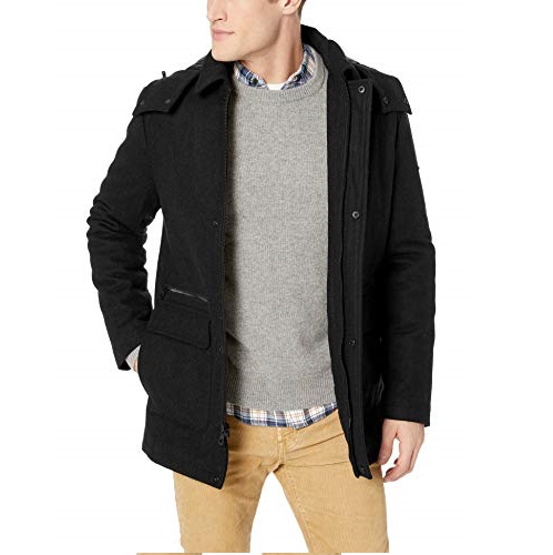 Calvin Klein 卡爾文克萊因 CK 羊毛呢 男式大衣外套，原價$395.00，現僅售$93.13，免運費！