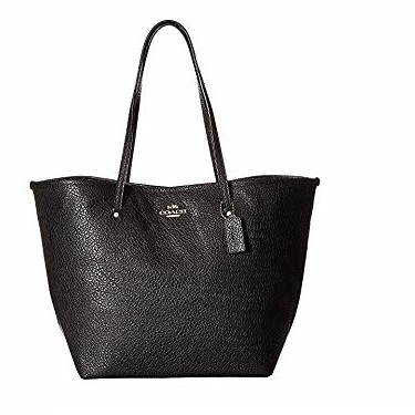 COACH Women's Leather Large Street Tote Black One Size, Only $92.99