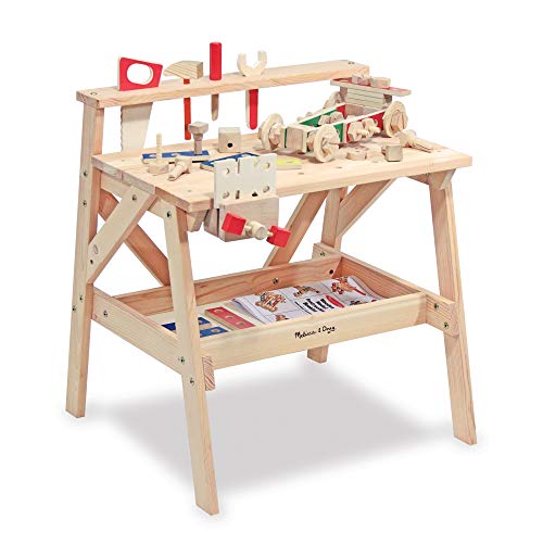 Melissa & Doug Wooden Project Solid Wood Workbench, (E-Commerce Packaging, Great Gift for Girls and Boys - Best for 3, 4, 5, and 6 Year Olds), Only $46.37, You Save $53.62(54%)