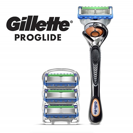 史低價！ Gillette 吉列 Fusion5 ProGlide 鋒隱致順手動剃鬚刀 1刀架+4個替換刀頭，原價$21.99，現僅售$9.49，免運費！