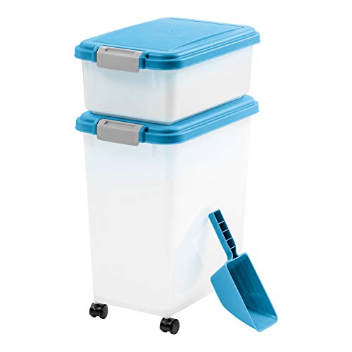 IRIS 3Piece Airtight Pet Food Container Combo, Blue, Only $17.76