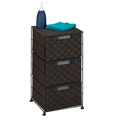 Honey-Can-Do OFC-03714 Double Woven 3-Drawer Storage Organizer Chest, Espresso Brown, 12.01L x 12.01W x 24.02H, Only $19.99