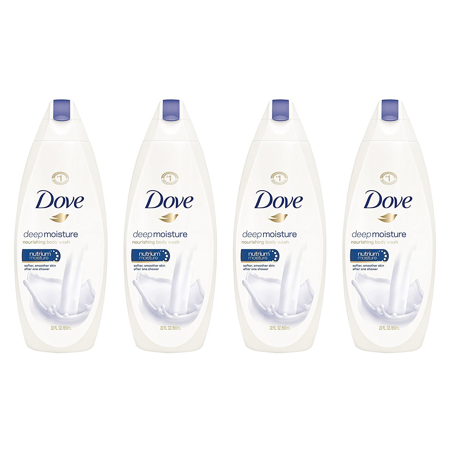 Dove深层保湿滋养沐浴露，22 oz/瓶，共4瓶，原价$21.96，点击Coupon+自动折扣后仅售$13.52，免运费