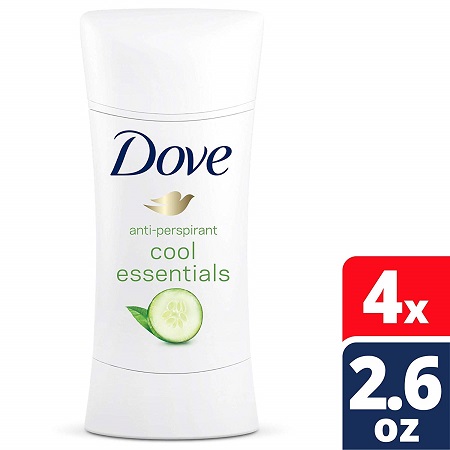 Dove Advanced Care Cool Essentials 止汗露， 2.6 oz/瓶，共4瓶，原价$20.99，现点击coupon和自动折扣后仅售$8.80，免运费！