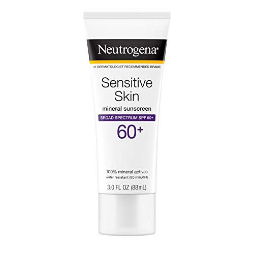 Neutrogena Sensitive Skin Sunscreen Lotion with Broad Spectrum SPF 60+, Water-Resistant, Hypoallergenic & Oil-Free Gentle Sunscreen Formula, 3 fl. oz (Packaging May Vary), Only $5.97