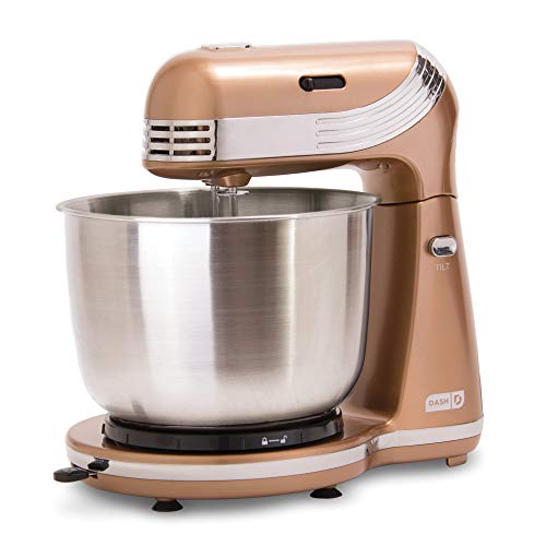 Dash Stand Mixer (Electric Mixer for Everyday Use): 6 Speed Stand Mixer with 3 qt Stainless Steel Mixing Bowl, Dough Hooks & Mixer Beaters for Dressings, Frosting- Copper, Only $37.66,