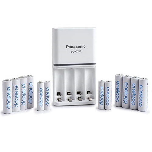 Panasonic松下 eneloop 充电电池 8AA 电池+ 4AAA电池 + CC55快速充电器套装，现仅售$34.99，免运费！