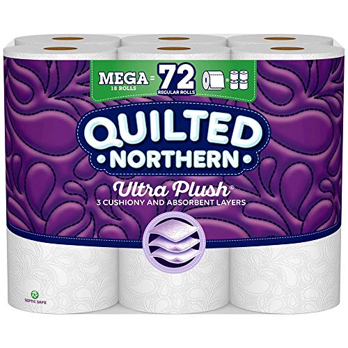 Quilted Northern Ultra Plush® Toilet Paper, 18 Mega Rolls, 18 = 72 Regular Rolls, 3 Ply White Bath Tissue $12.46