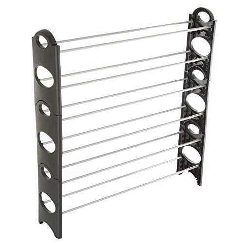 Everyday Home 83-26-6 6 Tier Stackable Shoe Rack 24 Pair Capacity, Black, Only $10.00