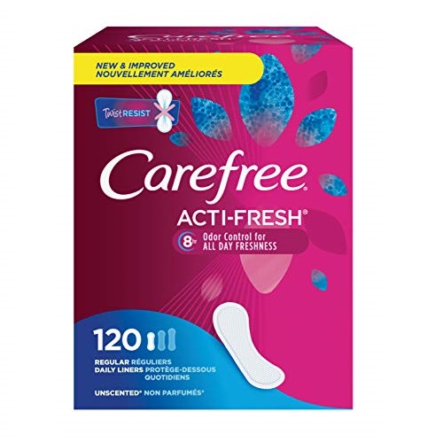 Carefree Acti-Fresh Panty Liners, Soft and Flexible Feminine Care Protection, Regular, 120 Count, Only $5.31