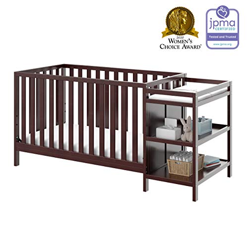 Storkcraft Pacific 4-in-1 Convertible Crib and Changer, Espresso Easily Converts to Toddler Bed, Day Bed or Full Bed, 3 Position Adjustable Height Mattress, Only $169.99, You Save $50.00(23%)
