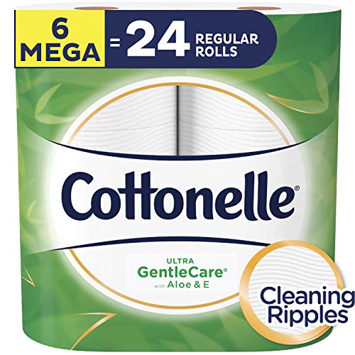 史低價！Cottonelle Gentle Care舒適大卷雙層衛生紙，6超大卷（相當於24普通卷），含蘆薈素和維生素E，原價$10.99，現僅售$5.69，免運費