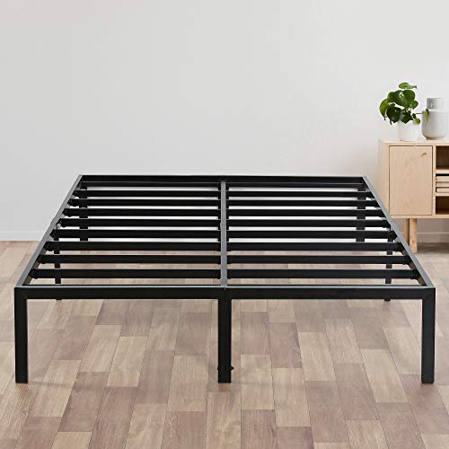 Olee Sleep 14 Inch Heavy Duty Steel Slat/ Anti-slip Support/ Easy Assembly/ Mattress Foundation/ Bed Frame/ Maximum Storage/ Noise Free/ No Box Spring Needed, Black, Only $86.71