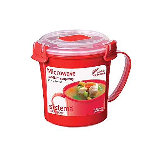 Sistema 微波炉可用 汤杯， 22 oz，红色款，现点击coupon后仅售$4.49