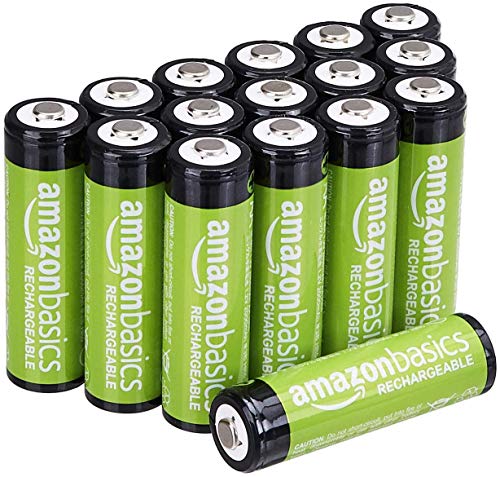 AmazonBasics AA Rechargeable Batteries, Pre-charged - Pack of 16 (Appearance may vary) $20.39