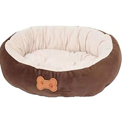 Aspen Pet Oval Cuddler Pet Bed for Small Breeds 20-inch by 16-inch Chocolate Brown, Only $9.59