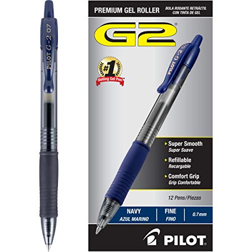 PILOT G2 Premium Refillable & Retractable Rolling Ball Gel Pens, Fine Point, Navy Blue Ink, 12 Count (31187), Only $9.26