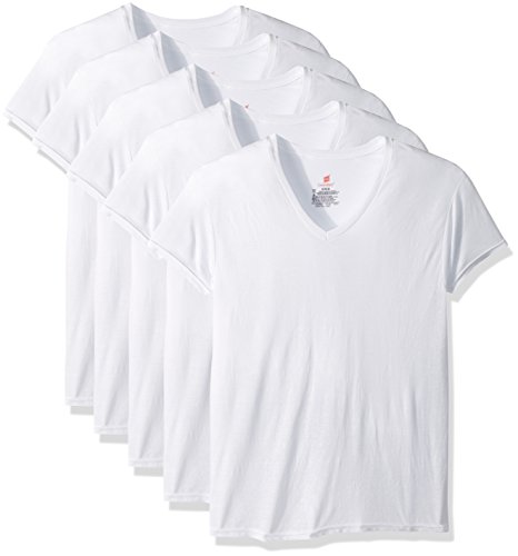 Hanes Men's 5-Pack ComfortBlend V-Neck T-Shirt with FreshIQ $11.00