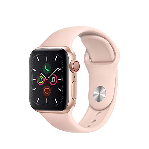 Apple Watch Series 5 (GPS + Cellular, 40mm) - Gold Aluminum Case with Pink Sport Band $399.99