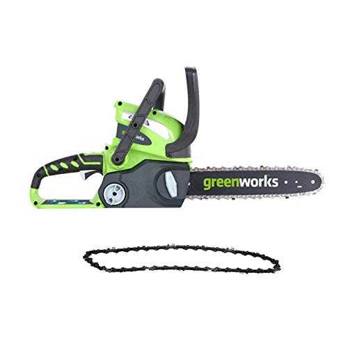 史低价！Greenworks 12英寸40V 无绳电锯，带替换链条，不带电池和充电器 $45.67 免运费