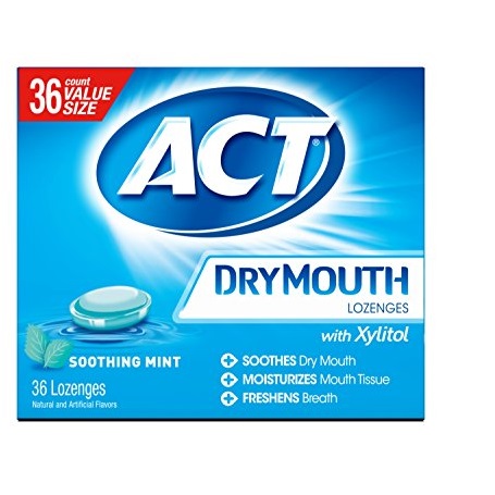 ACT Dry Mouth Lozenges Soothing Mint 36 Count Soothing Mint Flavored Lozenges with Xylitol Help Moisturize Mouth Tissue to Sooth and Relieve Discomfort from Dry Mouth, Freshens Breath, Only $3.61
