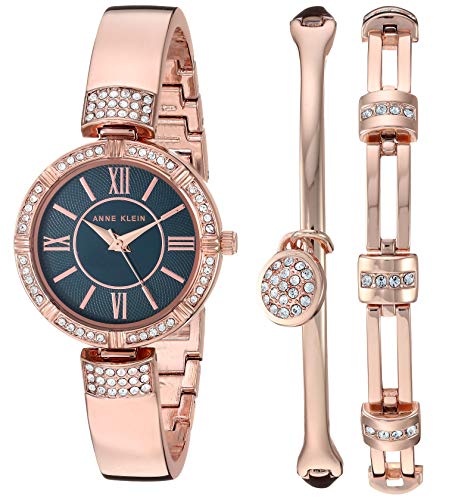 Anne Klein Women's Swarovski Crystal Accented Watch and Bracelet Set $43.42