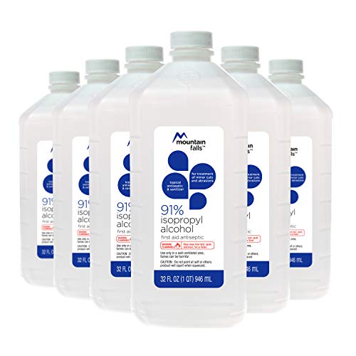 Mountain Falls 91% Isopropyl Alcohol First Aid Antiseptic for Treatment of Minor Cuts and Scrapes, 32 Fl Oz (Pack of 6), Only $18.95, You Save (%)