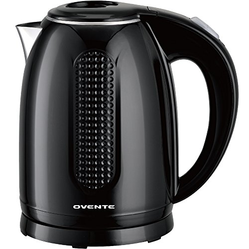 Ovente Electric Hot Water Kettle Black 1.7 Liter BPA-Free Water Boiler and Tea Heater with Double Walled Stainless Steel, 1100 Watts, Auto Shutoff and Boil Dry Protection (KD64B), Only $14.50