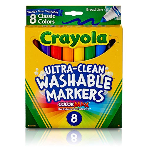 Crayola Ultra-Clean Washable Markers, Broad Line, 8 Count, Only $3.40, You Save $9.68(74%)