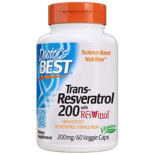 Doctor's Best, Trans-Resveratrol with ResVinol, Non-GMO, Vegan, Gluten Free, Soy Free, 200 mg, 60 Veggie Caps, only $16.12, free shipping after using SS