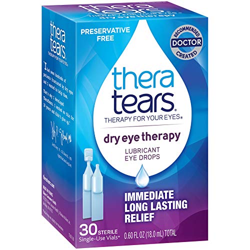 TheraTears Eye Drops for Dry Eyes, Dry Eye Therapy Lubricant Eyedrops, Preservative Free, 30 Count Single-Use Vials, Only $9.88, You Save $3.11(24%)