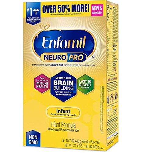 Enfamil NeuroPro Baby Formula Milk Powder Refill, 31.4 ounce - MFGM, Omega 3 DHA, Probiotics, Iron & Immune Support, Only $31.99