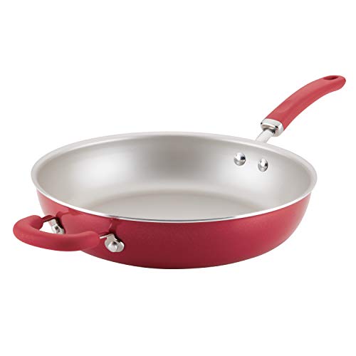 Rachael Ray 12000  Create Delicious Deep Nonstick Frying Pan / Fry Pan / Skillet - 12.5 Inch, Red, Only $20.99