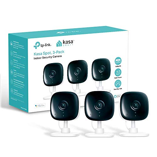 Kasa Spot Indoor Camera, 1080P HD Smart Wifi Security Camera (3-Pack) Night Vision, Motion Detection, Works with Google Assistant and Alexa (KC100P3), Only $89.99, You Save $30.00(25%)