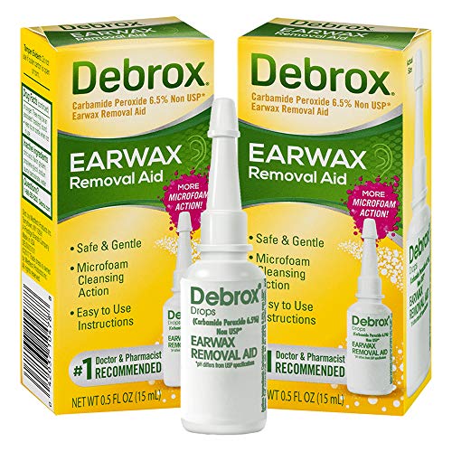 Debrox Earwax Removal Aid Drops | Safely and Gently Cleanses Ear | 0.5 FL OZ | 2 Pack, Only $7.34
