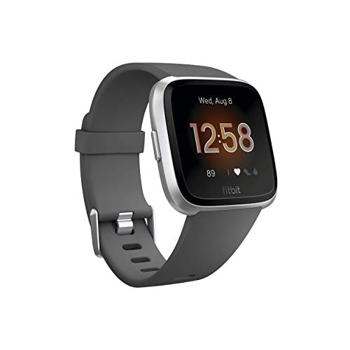 Fitbit Versa Lite Smartwatch, Charcoal/Silver Aluminum, One Size (S & L Bands Included), Only $99.95, You Save $60.00(38%)