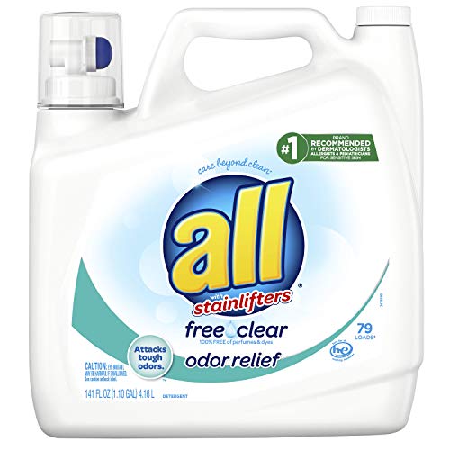 all Liquid Laundry Detergent, Free Clear with Odor Relief, 141 Fluid Ounces, 79 Loads, Only $9.46