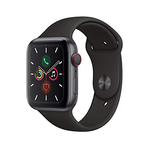 大降！史低价！最新款 Apple Watch Series 5 智能手表（GPS + Cellular, 44mm），灰色铝合金表壳+黑色运动表带 $429.00 免运费