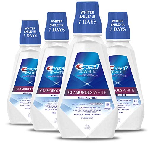 Crest 3D White Luxe Glamorous White Multi-Care Whitening Fresh Mint Flavor Mouthwash, 16 fl oz. (Pack of 4), Only $14.96