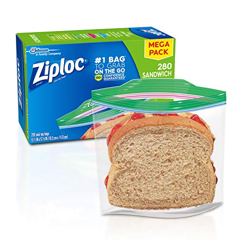 史低价！ Ziploc 食品保鲜袋 ，共280个，原价$10.21，现点击coupon后仅售$5.87，免运费！