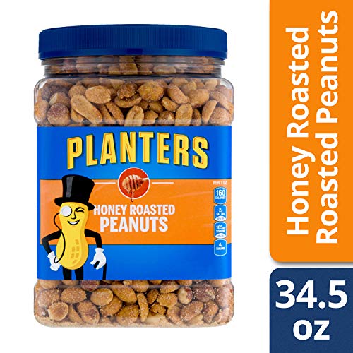 PLANTERS Honey Roasted Peanuts, 34.5 oz. Resealable Jar | Flavored Peanuts with a Sweet Honey Coating & Sea Salt | Nutritious Snacks & Nuts | Wholesome Snacking | Kosher, Only $5.34