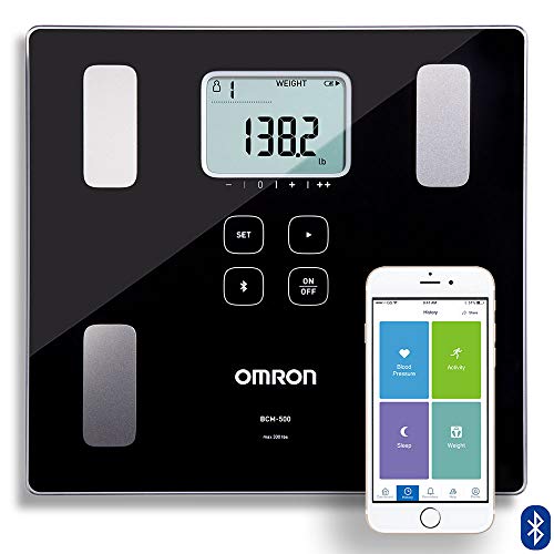 Omron Body Composition Monitor and Scale with Bluetooth Connectivity - 6 Body Metrics & Unlimited Reading Storage with Smartphone App by Omron, Black, Only $49.00