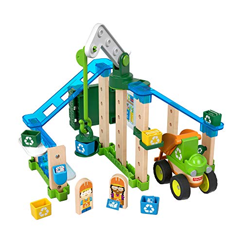 Fisher-Price Wonder Makers Design System Lift & Sort Recycling Center - 35+ Piece Building and Wooden Track Play Set for Ages 3 Years & Up, Only $11.19, You Save $13.80(55%)