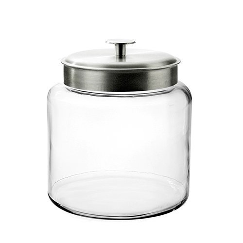 Anchor Hocking Montana Glass Jar with Fresh Sealed Lid, Brushed Metal Lid, 1.5 Gallon - 95506, Only $12.99