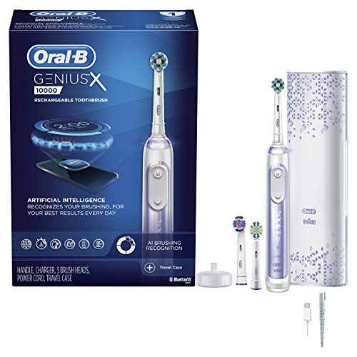Oral-B GENIUS X Electric Toothbrush With 3 Oral-B Replacement Brush Heads & Toothbrush Case, Orchid Purple, Only $139.99