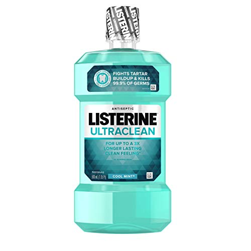 Listerine Ultraclean Oral Care Antiseptic Mouthwash with Everfresh Technology to Help Fight Bad Breath, Gingivitis, Plaque and Tartar, Cool Mint, 500 ml, Only $3.50