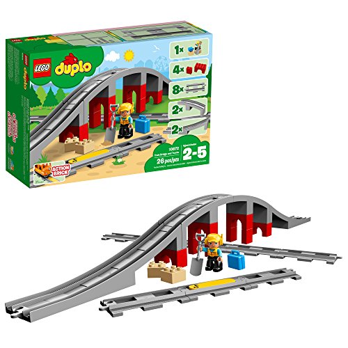 史低价！LEGO乐高 DUPLO得宝系列 10872火车桥梁与轨道，原价$24.99，现仅售$18.99