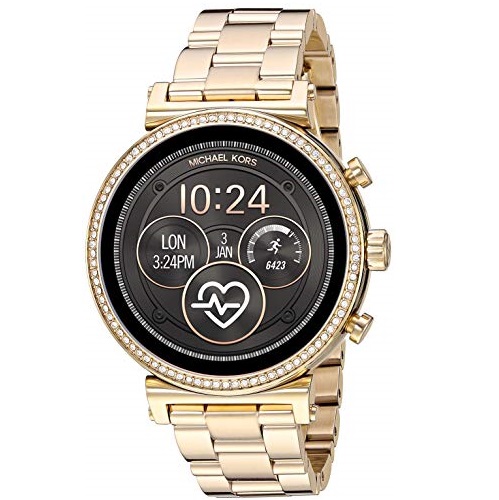 Michael Kors Access Women's Sofie Heart Rate' Touch-Screen Smartwatch with Stainless-Steel Strap, Gold, 18 (Model: MKT5062), Only $199.00, You Save $151.00(43%)