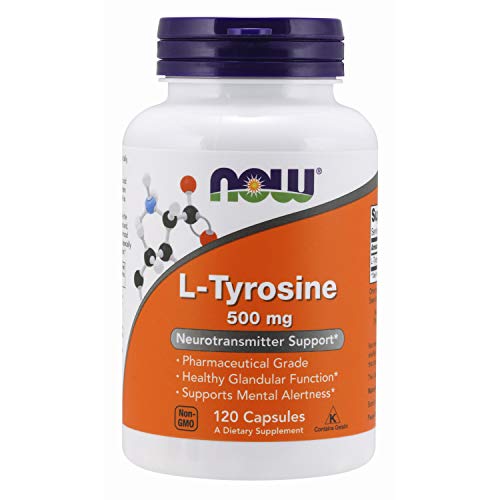 NOW Foods Supplements, L-Tyrosine 500 mg, Supports Mental Alertness*, Neurotransmitter Support*, 120 Capsules, Only $6.75